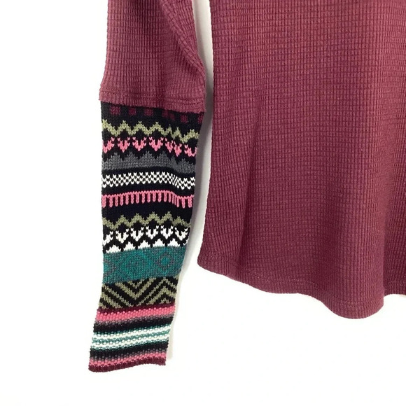Beachlunchlounge Maroon Trace Waffle Knit Top Size XS NWT - Picture 2 of 6